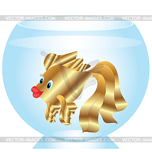 Goldfish in an aquarium - vector clipart