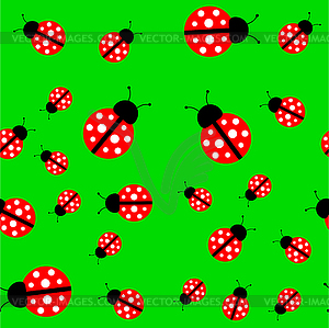 Seamless background with ladybug - vector clip art