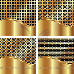 Set of gold backgrounds - vector clipart