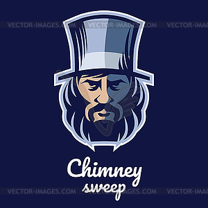 Man with beard in vintage hat - vector image