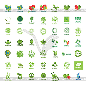 Biggest collection of logos eco and nature - vector clipart