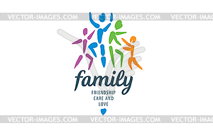 Drawn abstract family logo - vector clipart