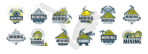 Digital currency mining. Abstract sign - vector image