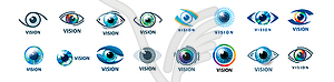 Set of logos with an an eye - vector image