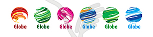 Set of abstract logos of global network - vector clipart
