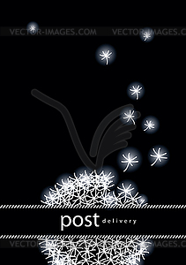 Flyer glamorous night dandelion - vector image