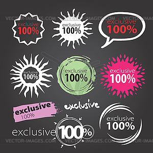 100 procent signs - vector image