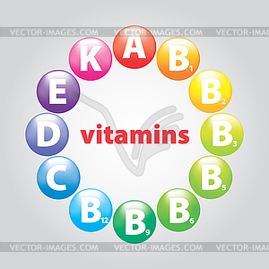 Beads of vitamins - vector clipart