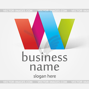 Logo in form of colorful ribbons - vector clip art