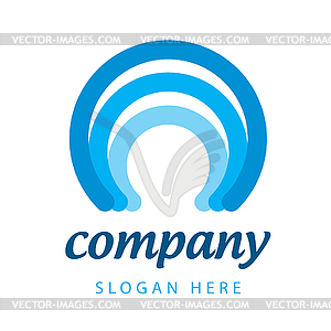 Blue stripes logo - color vector clipart