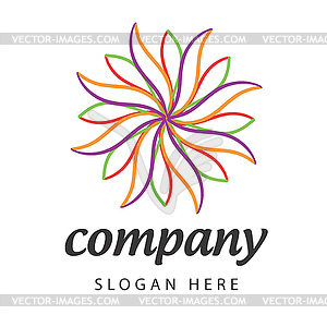 Icon colored flower - vector clip art