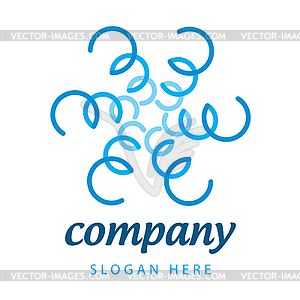 Logo blue plants - vector image