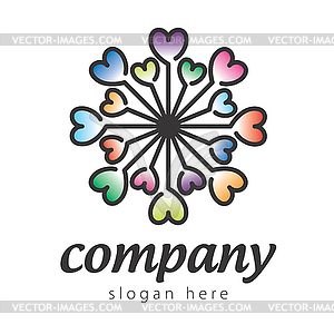 Star logo of heart - vector image