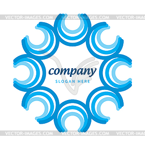 Logo blue semicircles - vector image