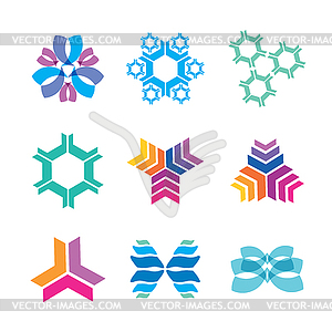 Nanotechnology icons - vector clipart