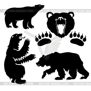 Силуэт медведя - изображение в векторе