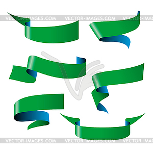 Blue green ribbon patterns - vector clip art