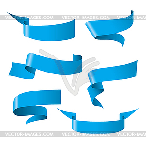 Blue ribbon patterns - vector clipart / vector image