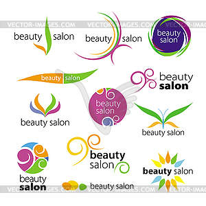 Collection of logos beauty salons - color vector clipart