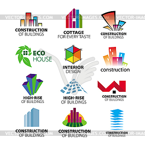 Collection of logos construction and home - vector clip art