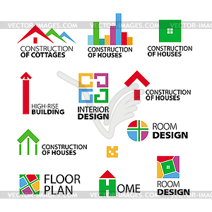 Коллекция логотипов строительстве и ремонте - графика в векторном формате