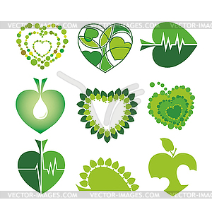 Collection of logos health and environment in - vector clip art