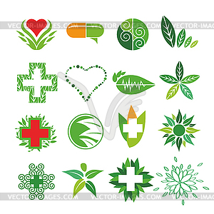 Collection of logos of Medicine and Pharmacy - vector image