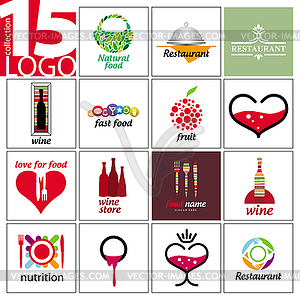 Коллекция логотипов ресторанов и кафе - стоковый клипарт