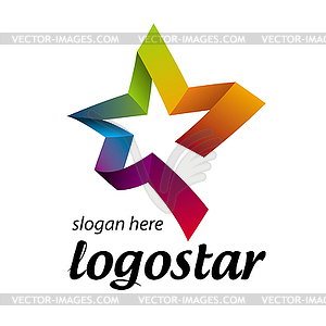 Star logo of colored ribbons - vector image