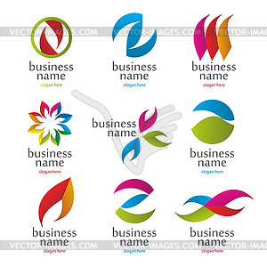 Collection of abstract colored logos - vector clip art