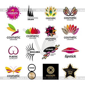 Collection of logos for cosmetics and body care - vector clip art