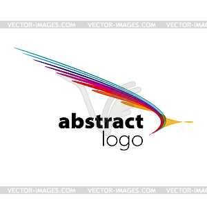 Abstract logo spectrum curved sheets - vector image