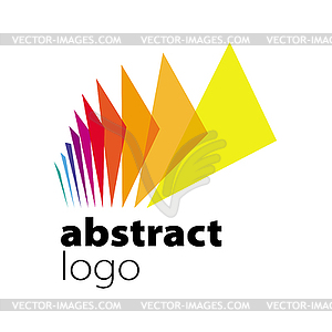 Абстрактный логотип спектра изогнутых листов - рисунок в векторе