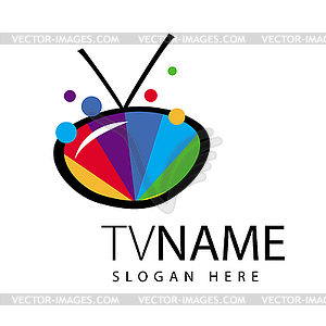 Logo screen TV`s color range - vector clipart