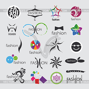 Коллекция логотипов для одежды и моды - векторизованное изображение клипарта