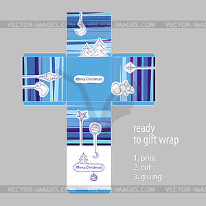 Christmas gift ready packaging - vector clipart
