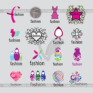 Collection of logos fashion accessories and clothing - vector clip art