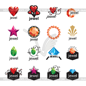 Collection of modern logos jewelry - vector image