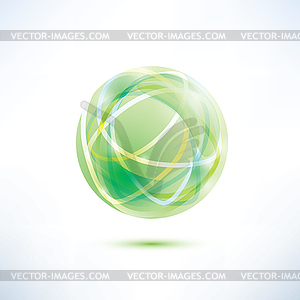 Abstract green globe icon - vector clipart