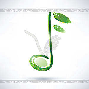 Green musical note - vector clipart