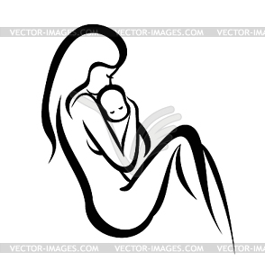 Mother and her baby - vector clipart