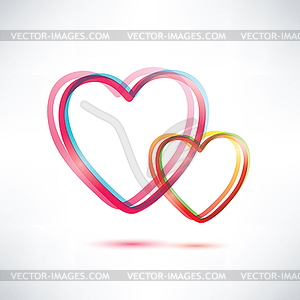 Two hearts icon - vector image