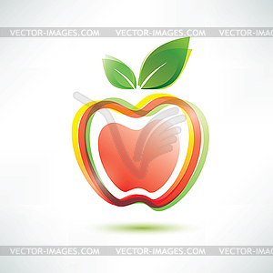 Red apple symbol, icon - vector clipart