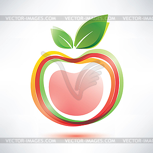 Red apple symbol - vector image