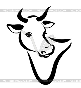 Happy cow portrait - vector clipart