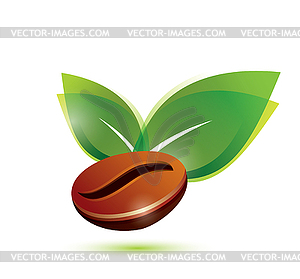 Coffee bean natural, stylized icon - vector image