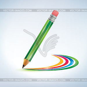 Pencil drawing rainbow - vector clipart