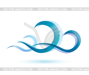 Water waves symbol - vector clip art