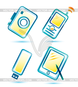 Digital multimedia icons - vector clip art