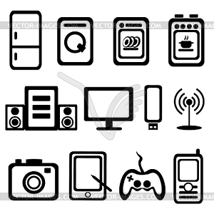 Electric goods icons - vector clipart